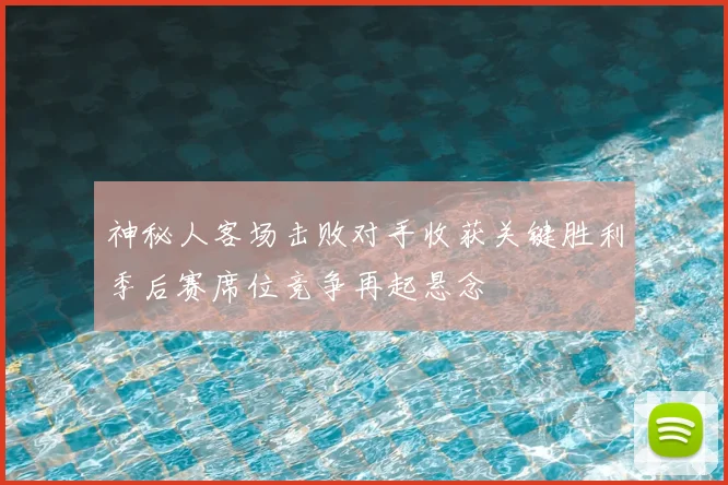 神秘人客场击败对手收获关键胜利季后赛席位竞争再起悬念